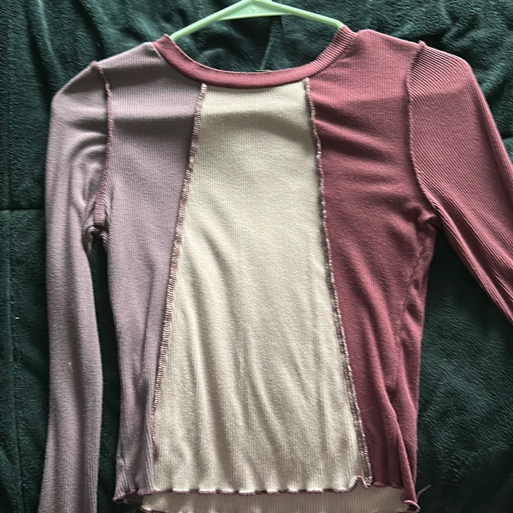 Purple split long sleeve shirt